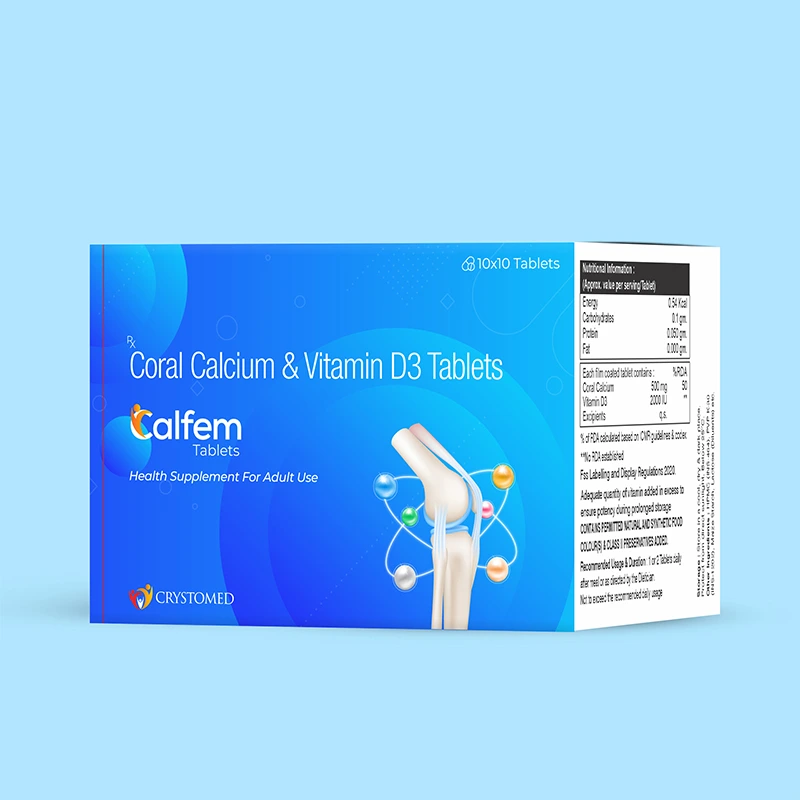 calfem tab - Coral Calcium 500mg + Vitamin D3 2000 IU TRIANGULAR TABLET