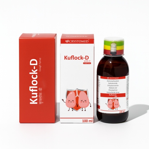 Kuflock D Cough Syrup for Dry Cough Relief Dextromethorphan Phenylephrine Chlorpheniramine