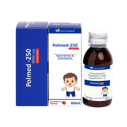 Polmed 250 Paracetamol Pediatric Oral Suspension for Fever and Pain Relief